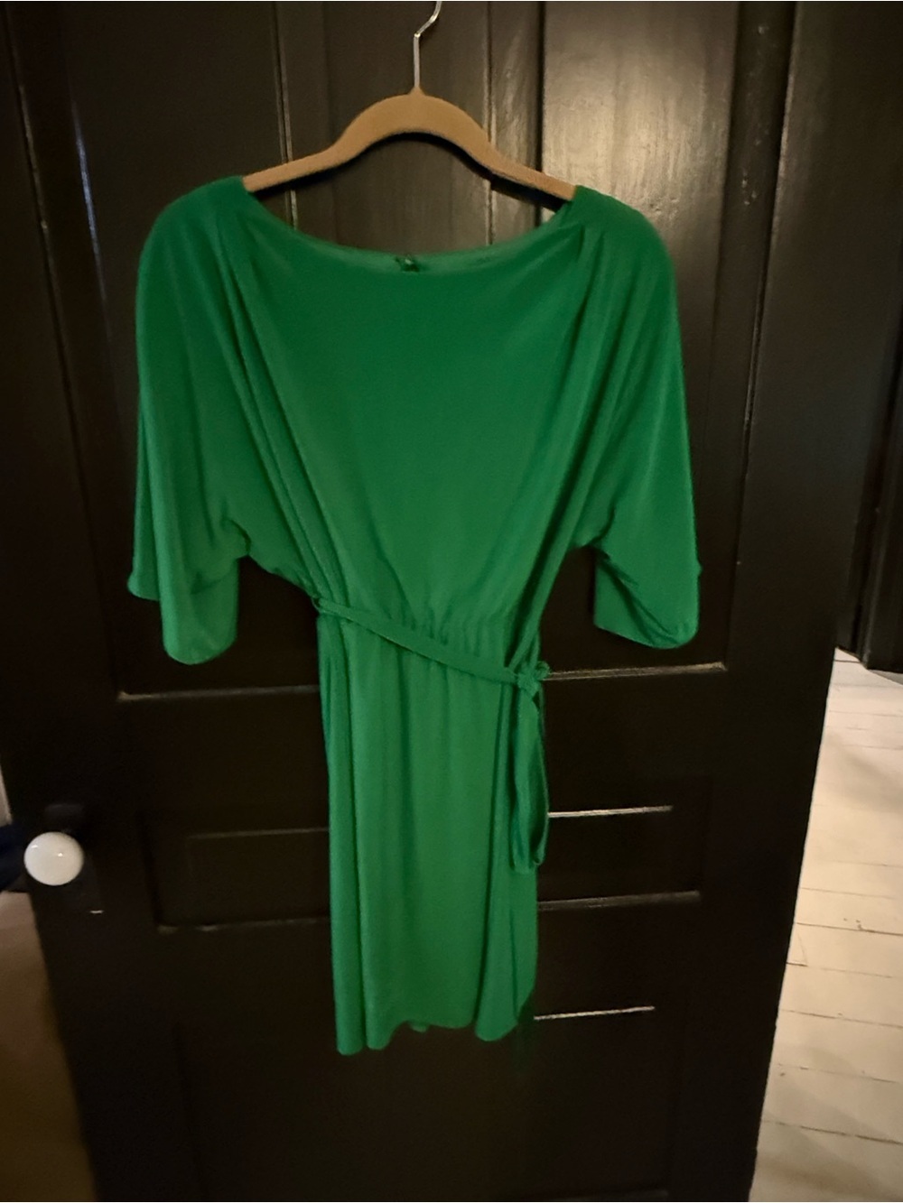 Jessica Simpson Green Dolman-Sleeve Midi Dress with Tie Waist